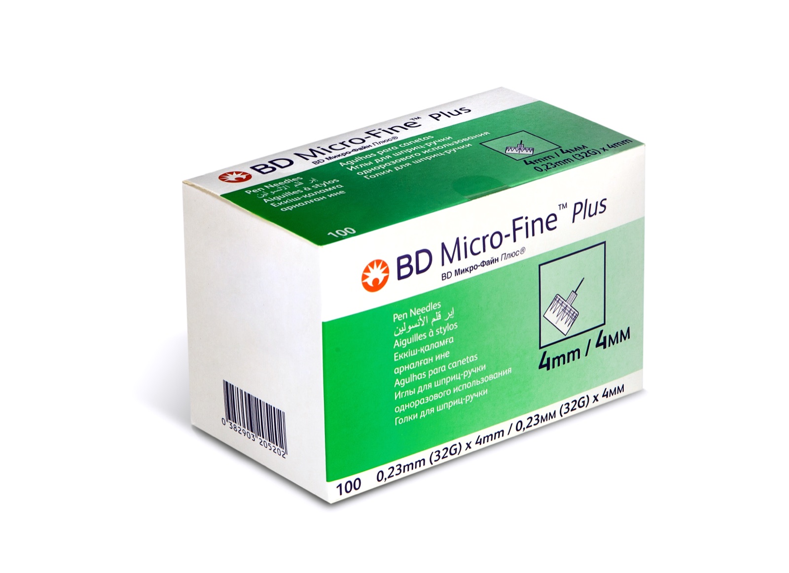 BD Micro-Fine™ Plus — иглы 4 мм · 32G
