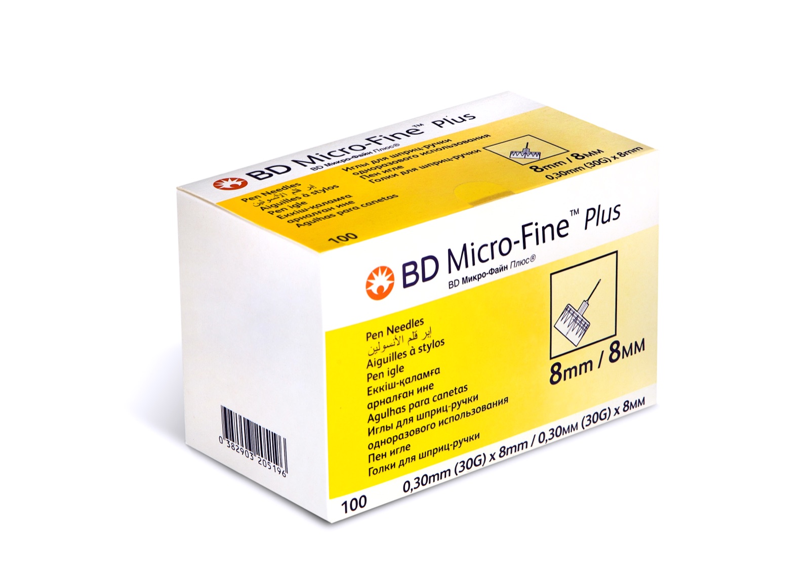 BD Micro-Fine™ Plus — иглы 8 мм · 30G