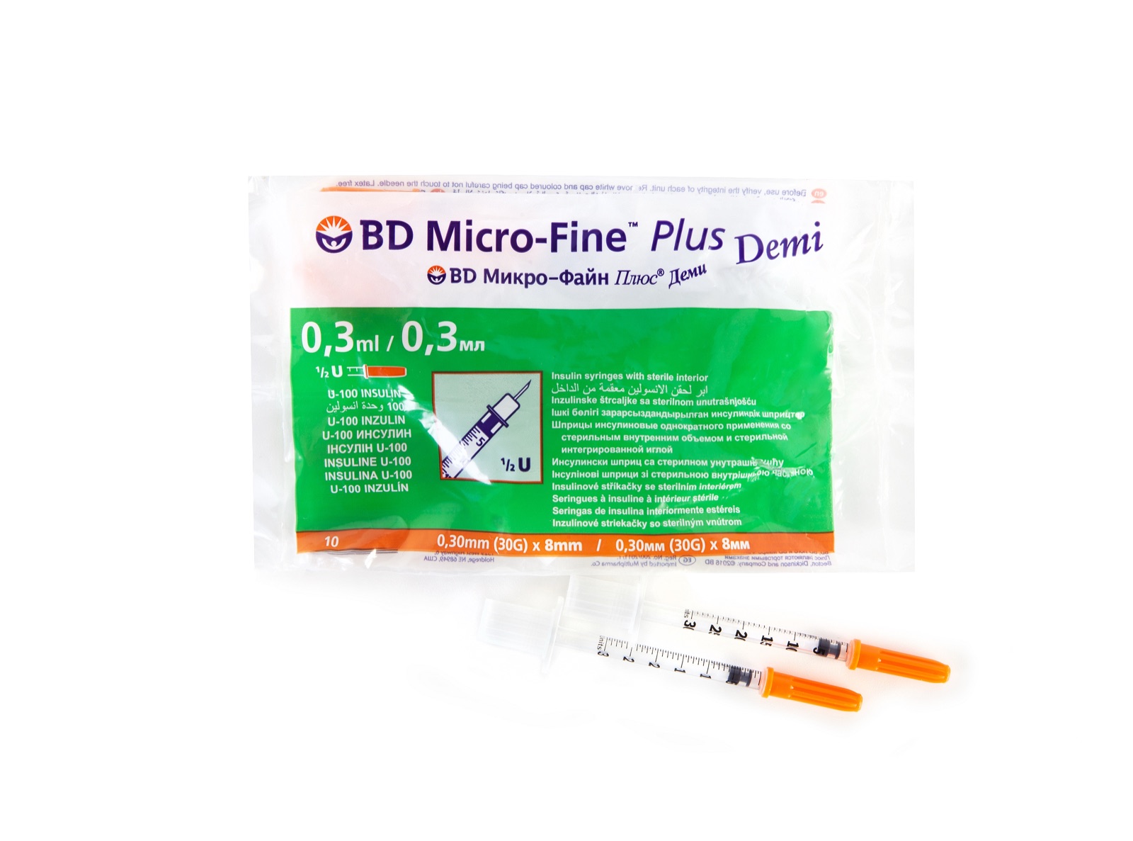 BD Micro-Fine™ Plus — шприцы 0,3 мл · Demi