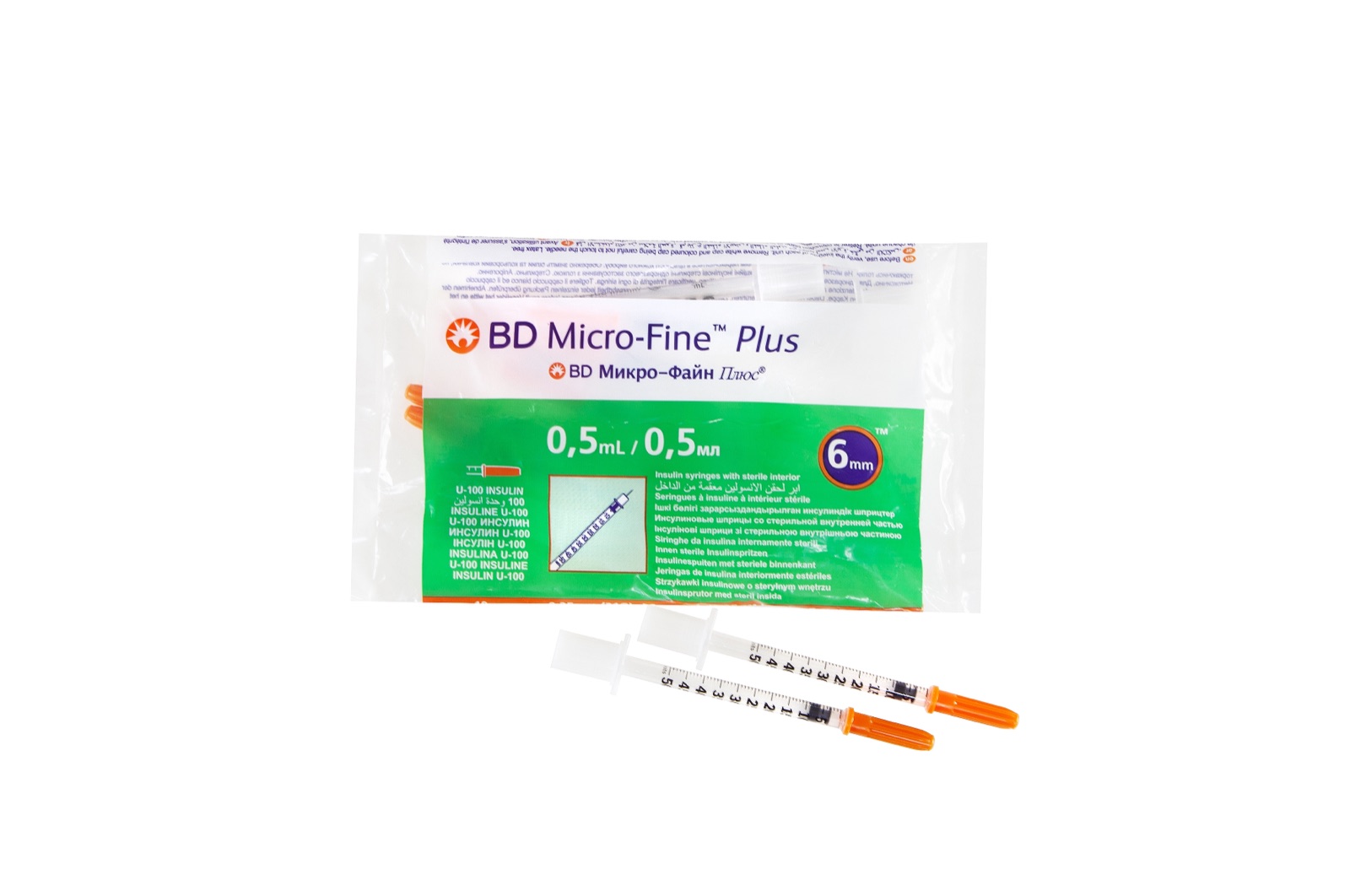 BD Micro-Fine™ Plus — шприцы 0,5 мл · 6 мм