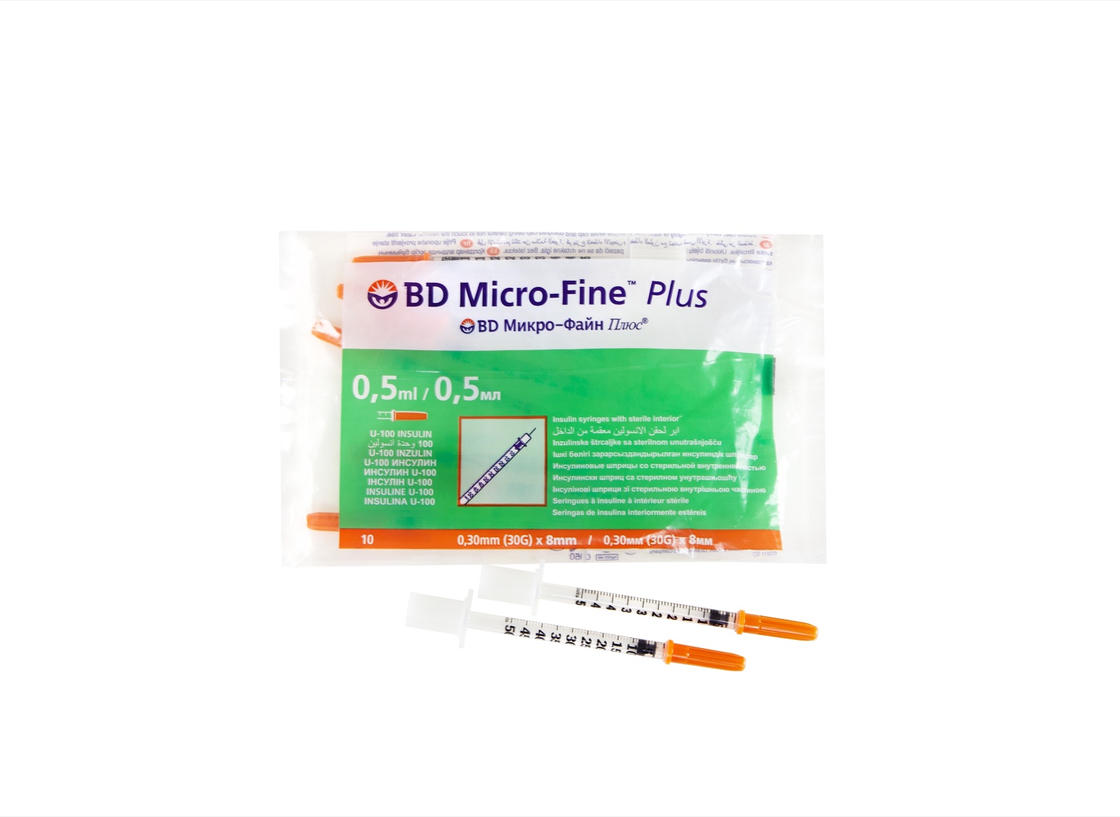 BD Micro-Fine™ Plus — шприцы 0,5 мл · 8 мм